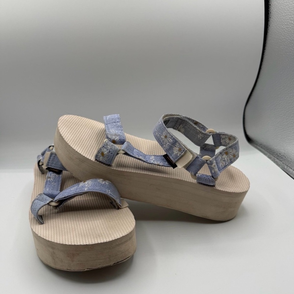 Teva Women's Light Blue Floral Platform Sandals
